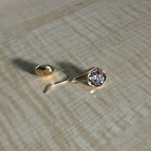 Elegant Gold and Silver Crystal Earrings